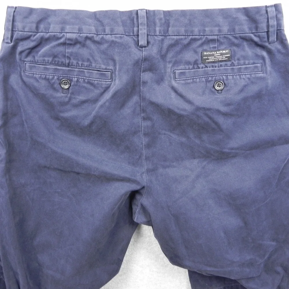 Banana Republic Emerson Chino Mens 33x34 Navy Blue Cotton Straight Leg Pants